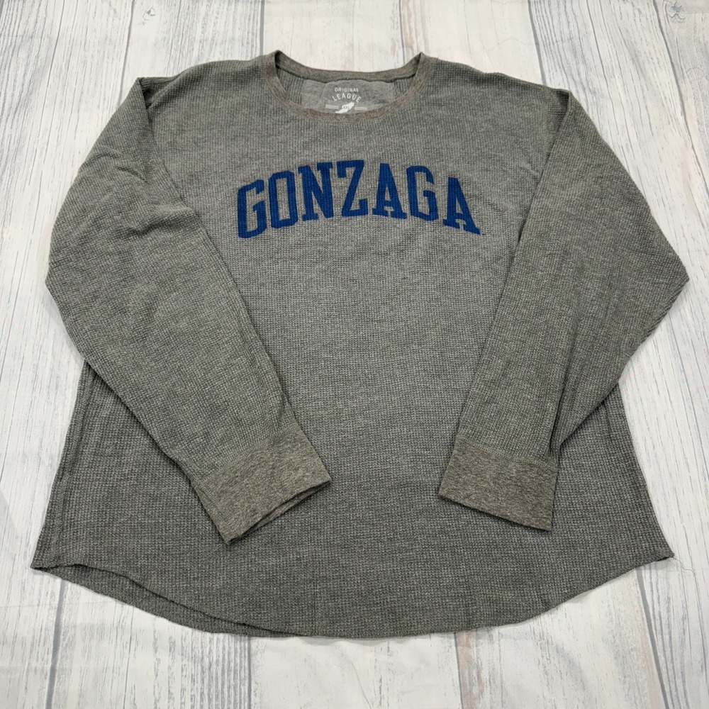 Gonzaga Bulldogs‎ Thermal Shirt 2XL Waffle Crew Neck Gray Mens College
